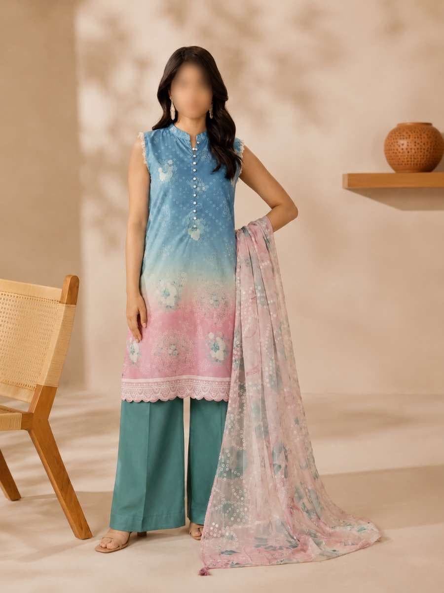 Sky Rose Sequin Unstitched Three Piece, unstitched 3-piece lawn suit Pakistan